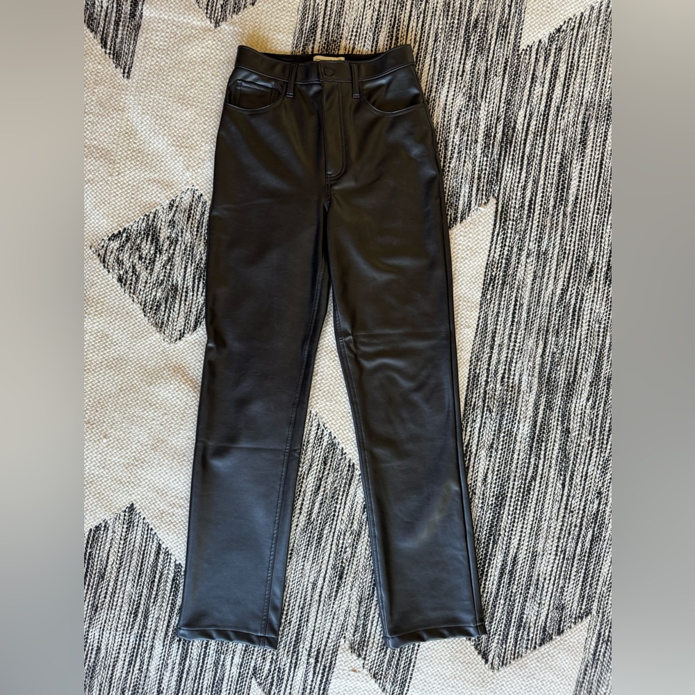 Abercrombie & Fitch Faux Leather Pants 90s Straight Ultra High Rise